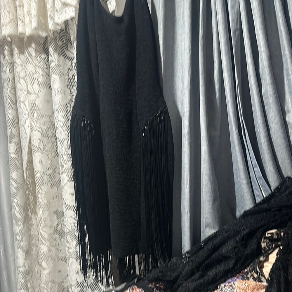 Stylish Black Fringe Dress